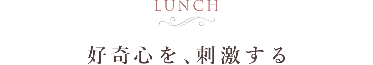 LUNCH 好奇心を、刺激する